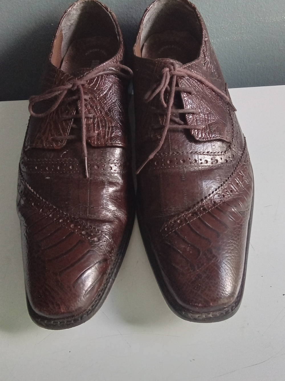Stacy Adams Brown Leather Wingtip Derby Shoes